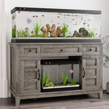 Garvee Heavy Duty Aquarium Stand for 55-75 Gallon Tanks – 1400LBS Capacity, Built-in Power Outlet, Adjustable Shelves, Double Door Storage, Gray - Gray