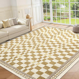 Garvee 8x10 Area Rug Non-Slip Low Pile Stain-Resistant Carpet for Living Room Bedroom Dorm Home Bistro Patio Yellow - Yellow