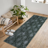 Garvee Bedroom Rug Washable Area Rug Non Slip Low Pile Boho Floral Small Carpet for Bedroom Bedside Soft Paisley Design - Dark Green