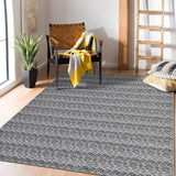 Garvee Modern Grey 9x12 Area Rug Modern Braided Washable Rug Non Slip Indoor Soft Floor Cover Low Pile Non-Shedding Vintage Rustic Rug Solid Print Farmhouse Rug Accent Carpet for Bedroom Dining Room Nursery - Gray