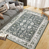 Garvee 4'x6' - Alfombra marroquí lavable estilo bohemio antideslizante bajo perfil - Gray