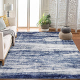 Garvee Washable Rug 9x12 Blue Modern Farmhouse Area Rug Foldable Low Pile Soft Abstract Pattern Living Room Rug Non-Slip Stain Resistant - Blue