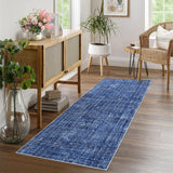 Garvee Washable 2x6 Runner Rug Non Slip Bathroom Rug for Bedroom Entryway, Soft Long Carpets, Blue - Blue