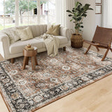 Garvee Traditional 8x10 Distressed Pink Area Rug Non Shedding Low Pile for Living Room and Kitchen - Pink