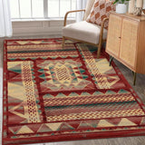 Garvee Modern Abstract Area Rug 4x6 Non-Slip Non-Shedding Synthetic Fibers Over-Lock Stitching for Living Room Bedroom Kitchen - Orange