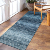 Garvee Runner Rug for Hallways Kitchen Non Slip 2'x 6' Washable Runner Rugs with Rubber Backing Soft Carpet for Hallways, Kitchen, Laundry, Bedroom, Bathroom Blue - Blue