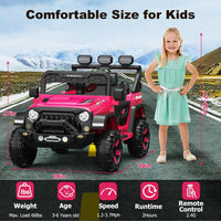 Garvee Ride - P Series: 3-6, Ride on Car with 2.4G Remote Control, 12V Battery Powered Electric Car for kids with 3 Adjustable Speeds, Soft Start, Battery Display, Music (Rose Red)