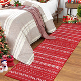 Garvee Christmas Rug Runner 2x6 Boho Area Rug for Hallway Non-Slip Area Rug Bohemian Christmas Area Rug Washable Floor Cover for Living Room Bedroom, Red Boho, 2x6 Feet - Red