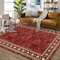 Garvee Bordered Minimalist Non-Slip Area Rug for Living Room & Home Decor, Washable and Stain-Resistant Carpet