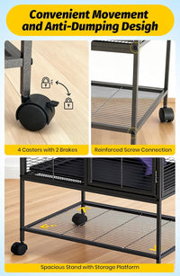 Garvee Metal Small Animal Cage, 39"H Multi-Level Ferret Cage for Small Animals - Large Hamster Cage with Removable Ramp, Removable Tray for Chinchilla, Rabbit, Guinea Pigs, Hedgehog, Gerbil