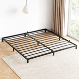 Garvee 6 Inch King Bed Frame No Box Spring Needed, Low Profile Bed Frame Heavy Duty Metal Platform 6 Inch Low Bed Frame with Sturdy Steel Slats, Noise Free, Easy Assembly, Black(King) - Black - 6 Inch