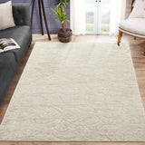 Garvee Area Rug 5x8 Bedroom Area Rug Large Area Rug Boho Tribal Area Rug Non-Shedding High-Low Pile Fluffy Rug Moroccan Accent Carpet Rug for Living Room Bedroom Nursery, Ivory - Beige