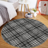 Garvee Modern Plaid Area Rug Washable Soft Non-Slip Low Pile Carpet for Living Room Bedroom Nursery Office, Classic Farmhouse Rustic, 0.23" Thickness, Multi-Color - Gray