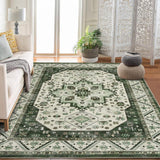 Garvee Short Pile Area Rugs Vintage Large Non Slip Carpet for Living Room Bedroom Dining Room Kitchen 5x7ft Printed Pattern - Green