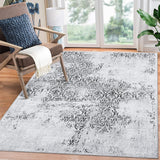 Garvee Vintage Distressed Area Rug 4x6 Bedroom Rug Machine Washable Area Rug Non Slip Indoor Throw Floor Cover Paisley Area Rug Stain Resistant Boho Accent Carpet for Living Room Home Decor, Grey - Gray