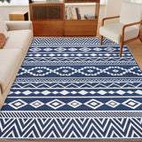 Garvee Soft 5' x 7' Area Rug, Anti Slip, Washable, Pet Friendly, Boho Modern Carpet for Living Room Bedroom, Blue - Blue