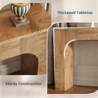 Garvee 63" Farmhouse Console Table Slim Wood Sofa Side Table Narrow Rustic Foyer Furniture for Living Rooms Hallways Apartments, Deep Oak