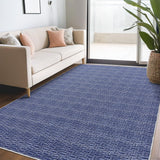 Garvee 8x10 Area Rug Modern Solid Washable Rug Contemporary Braided Print Living Room Rug Soft Non Slip Farmhouse Rug Indoor Low Pile Non-Shedding Woven Textured Throw Rugs for Bedroom Office Blue - Blue