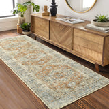 Garvee Runner Rug 2x6 Washable Hallway Rug Vintage Indoor Rugs for Kitchen Living Room Bedroom Oriental Tribal Office Carpet Non Slip Entryway Rug Floral Accent Rug Low Pile Orange - Orange