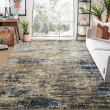 Garvee 8x10 Area Rug Machine Washable Rug for Living Room Modern Abstract Indoor Accent Carpet Stain Resistant Non-Slip Rug Contemporary Aesthetic Floor Cover for Home Decor, Navy/Taupe - Navy/Taupe