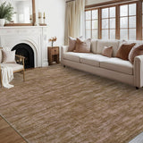 Garvee Solid Camel 8x10 Large Machine Washable Area Rug Non-Slip Low-Pile Modern Area Rug Contemporary Indoor Area Rug Home Office Throw Carpet for Living Room Bedroom - Camel