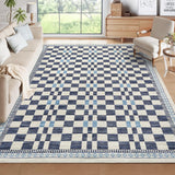 Garvee 5x7 Area Rug Non-Slip Stain-Resistant Modern Checkered Blue for Baby Room Living Room Bedroom - Blue