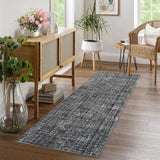 Garvee Washable 2x6 Runner Rug Non-Slip Stain Resistant Low Pile Solid Grey for Kitchen Hallway Entryway Living Room - Dark Gray