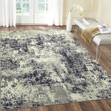 Garvee Modern Cream Black 8x10 Abstract Washable Rug, Non-Slip Low Pile Pet Friendly Soft Plush Machine Washable for High Traffic Living Dining Room - Beige Black