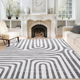 Garvee 8x10 Area Rugs Washable Non-Slip Low-Pile Soft Carpet for Living Room Bedroom Dining Room - Gray