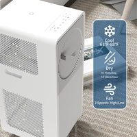 Garvee 14,000 BTU Drainage-free Portable Air Conditioner for Indoor Rooms, 3-In-1 AC Unit for Bedroom 225-300 Sq.Ft, Dehumidifier, Fan, Sleep Mode, 24 Timer, Remote Control, Window Kits, White