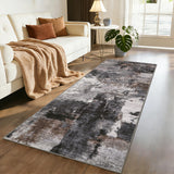 Garvee 2x6 Abstract Washable Runner Rug Non Slip Indoor Hallway Entryway Low Pile Ultra Thin Grey - Gray