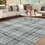 Garvee Plaid Green 10x13 Washable Rugs for Living Room Soft Bedroom Rug Modern Plaid Large Area Rug Non Shedding Non Slip Throw Rugs Stain Resistant Carpet for Dining Room Nursery Rug - Green