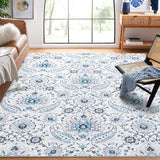 Garvee 8x10 Area Rug Vintage Washable Paisley Print Low Pile Soft Blue for Living Room Bedroom Dining Room Nursery Home Office Playroom - Blue