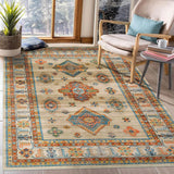 Garvee Washable Rug 8x10 Large Vintage Area Rug Non-Slip Stain Resistant Tranditional Area Rug Boho Accent Rug Home Decor Floor Carpet for Living Room Bedroom Nursery, Beige - Tan & Ivory