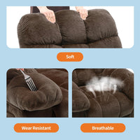 Garvee Manual Recliner Chair for Living Room, Overstuffed Fabric Reclining Sofa with Side Pockets, Ergonomic Upholstered Lazy Chair with Q235 Steel Frame for Adults (Brown)