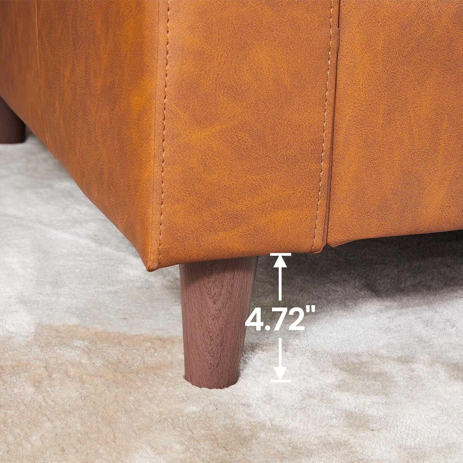 Garvee 74" Leather Couch for Living Room, Modern Sofa Couches with Padded backrest, Upholstered Sofa with Armrests and Comfy Cushions, Deep Seat Sofas for Living Room, Bedroom, Office
