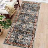 Garvee 2x6 Non Slip Washable Kitchen Runner Rug for Hallways Vintage Boho Blue Soft Indoor Carpet - Multi & Blue