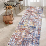 Garvee Washable Runner Rug 2x6 Runners for Hallways Non Slip Bathroom Rugs Modern Rug Soft Bedroom Rug Farmhouse Throw Rugs Kitchen Rugs Stain Resistant Carpet Entryway Rugs Indoor 2'x6' Red/Blue - Red Blue
