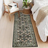 Garvee 2x6 Washable Runner Rugs Stain Resistant Non-Slip Pastel Oriental Runner for Living Room Bedroom Kitchen Blue - Navy Blue