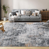 Garvee Washable Area Rug Modern Abstract Rug, Foldable Soft Indoor Carpet with Non-Slip Backing Low Pile, Non-Shedding Floor Mat for Living Room Bedroom Dining Room Office, 3x5 - Gray