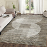 Garvee Extra Large 10x13 Washable Rugs Non Slip Modern Geometric Area Rug Brown for Bedroom Living Room - Brown