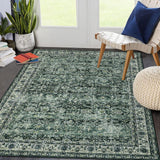 Garvee 6x9 Area Rug for Living Room Large Oriental Washable Rugs for Bedroom Non-Slip Sage Green Stain Resistant Dining Room Rug Farmhouse Low-Pile Carpet Soft Vinatge Rug for Office Guest Room - Green