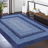 Garvee Area Rugs 6x9 Rug Washable Non Slip Water Floor Carpet Low Pile Soft Vintage Navy for Living Room Bedroom Dining Room Indoor - Navy Blue