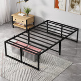 Garvee Twin Platform Bed Frame + Heavy Duty Metal + 3-in-1 Steel Support, Noise Free + 13-inch Storage Space + No Box Spring Needed + Easy Assembly - Black