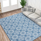 Garvee Modern Floral Area Rugs 6x9 Living Room Rugs Large Machine Washable Rug Non Slip for Bedroom Vintage Print Rug Soft Faux Wool Floral Rug Non Shedding Throw Carpet for Dining Room Office Grey - Gray