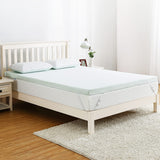 Garvee Full XL Mattress Topper (Full Extra Long), Garvee 2 Inch Green Tea Memory Foam Mattress Topper with Zippered Bamboo Cover, Cloud-Like Soft - White - 2FXL