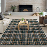 Garvee Black Brown 10x13 Large Living Room Rugs Area Rug Stain Resistant Non Slip Checkered Bordered Carpet Black&Brown - Black Brown