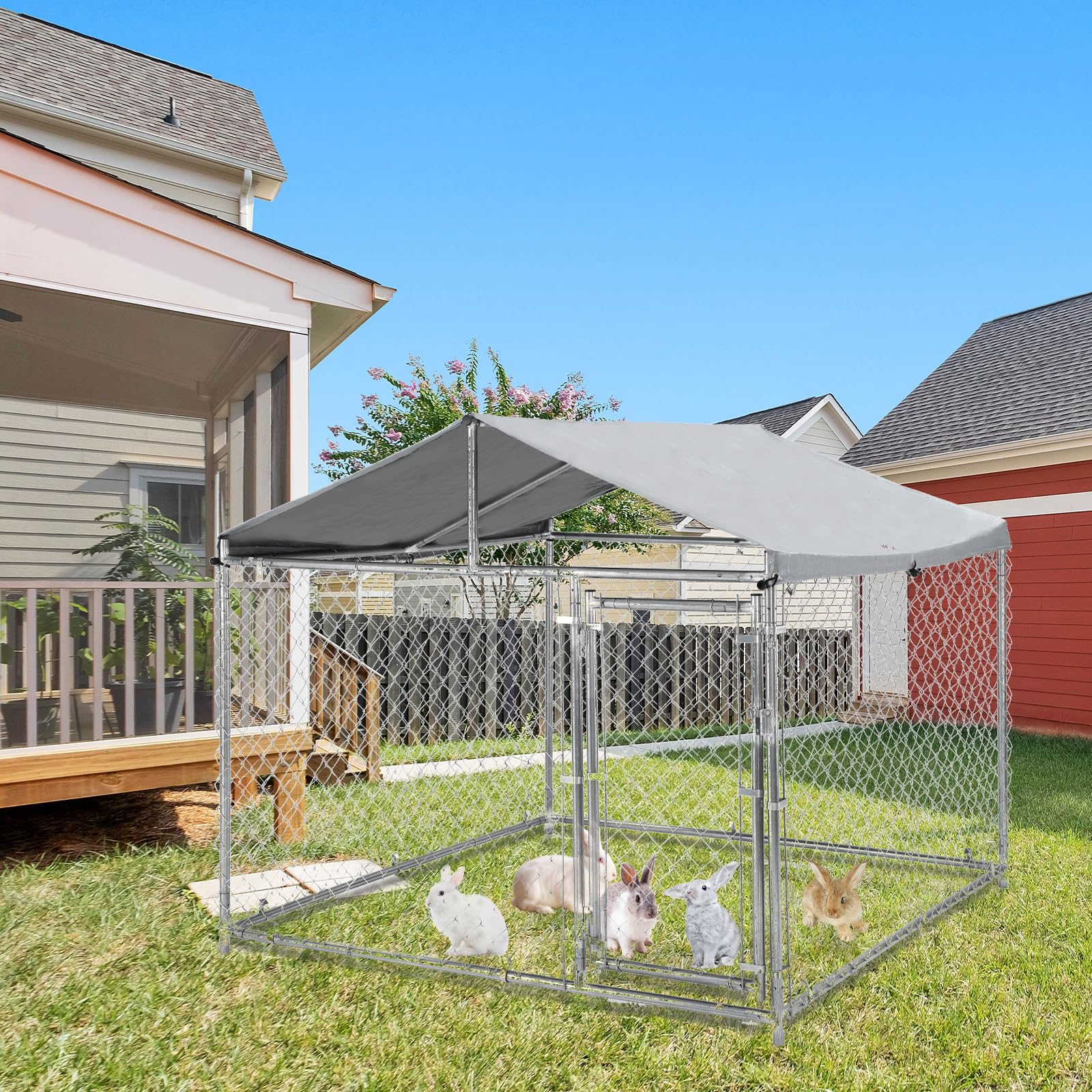 GARVEE Large Outdoor Heavy Duty Dog Crate - Indestructible Kennel