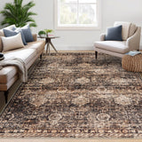 Garvee 10x13 Washable Area Rugs Soft Distressed Vintage Boho Rug for Living Room Bedroom Brown & Coffee - Brown&Coffee