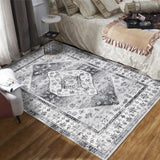 Garvee Washable Rug 8x10 Area Rugs for Living Room Vintage Large Area Rug Ultra-Soft Indoor Carpet Non Slip Foldable Thin Rug Oriental Distressed Throw Carpet for Bedroom Nursery Home Office Grey - Gray